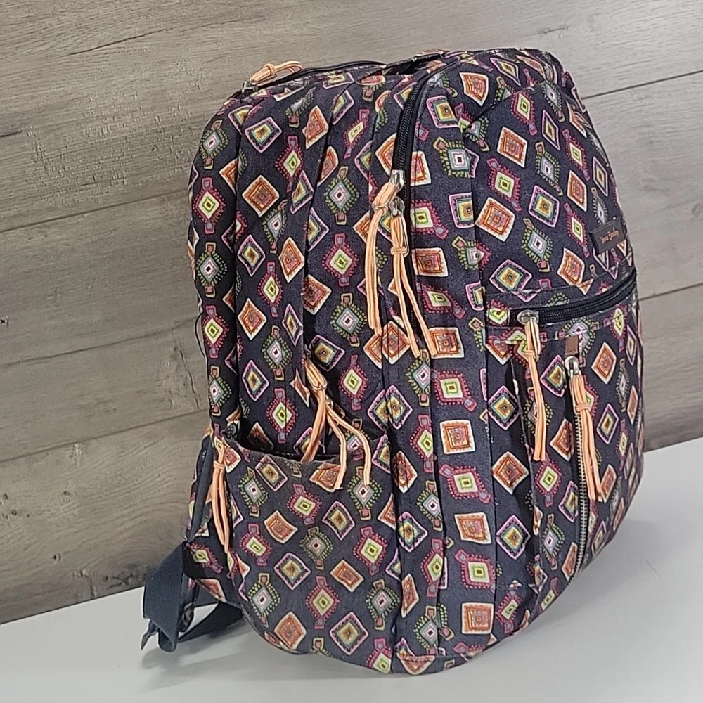 Vera Bradley Mini Medallions Backpack with Blue Multicolor Diamond Pattern
